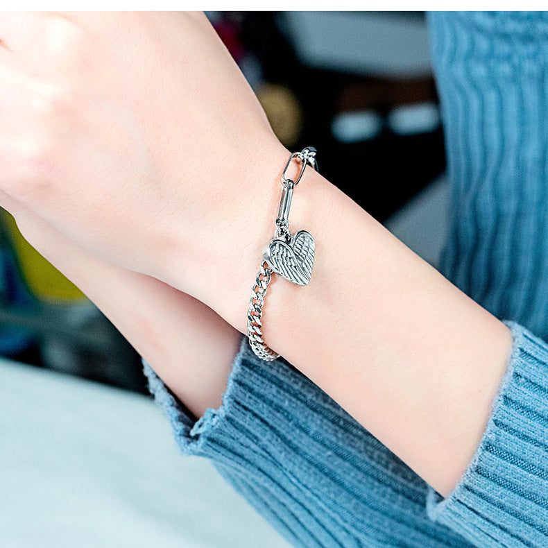 Fashion Ladies Titanium Steel Plated Rose Gold Bracelet