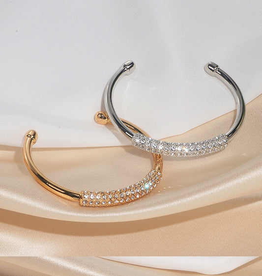 Gold-plated and diamond bracelet