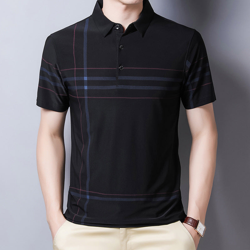 Quick Drying T Shirt Men's Short Sleeved Lapel Polo Shirt Business Casual Men's