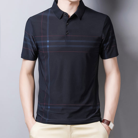 Quick Drying T Shirt Men's Short Sleeved Lapel Polo Shirt Business Casual Men's