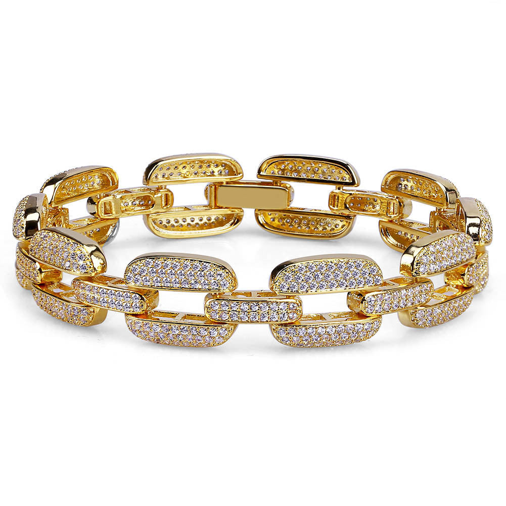 High-end Micro-inlaid Zircon Gold-plated Chain Bracelet