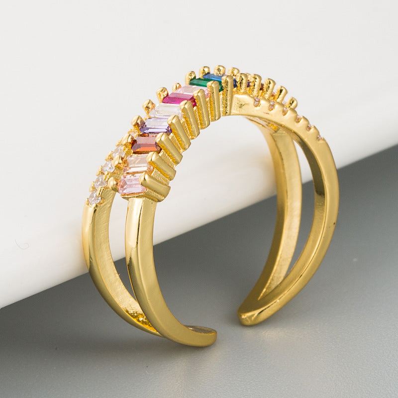 bague croix Zircon Ring