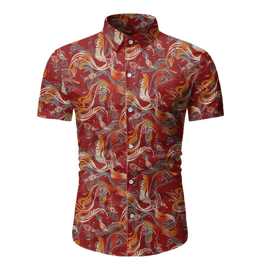 Beach Shirt Hawaiian Short-sleeved Floral Shirt
