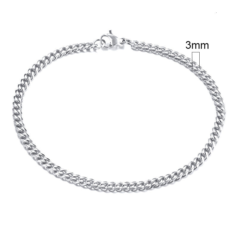 Stainless Steel Gold Plated Bracelet Men's Gold Cuban Chain 3 5 7 9 11mm Six-sided Bracelet
