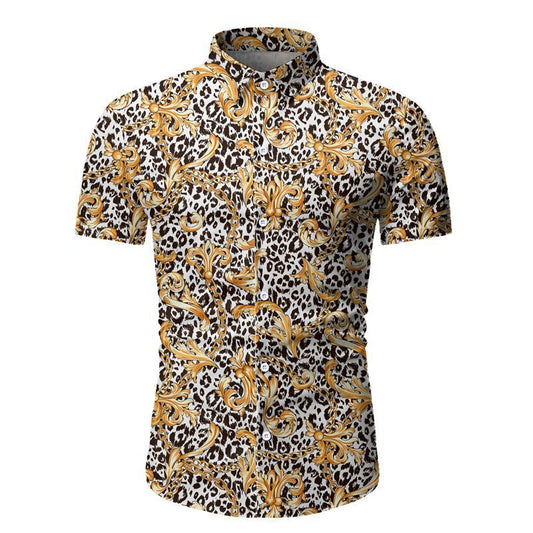 Men's Shirt Hawaiian Beach Short-sleeved Floral Shirt