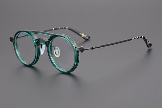 Personalized Couple Style Handmade Art Round Myopia Glasses Full Frame Plate Tide