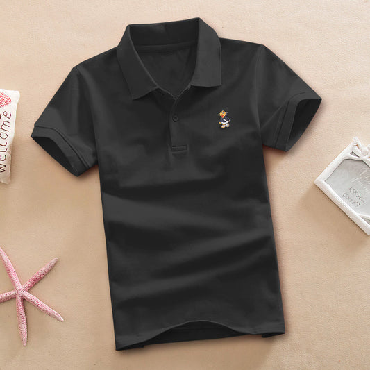 Short-sleeved T-shirt Middle And Big Children's Summer Polo Shirt Performance School Uniform