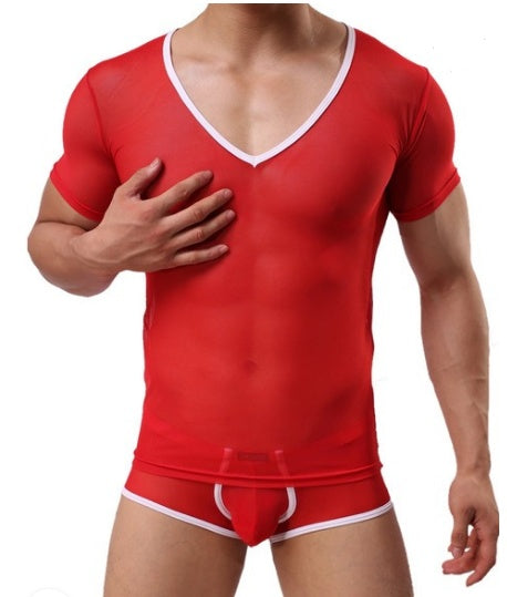 Mesh T-shirt men's shirt