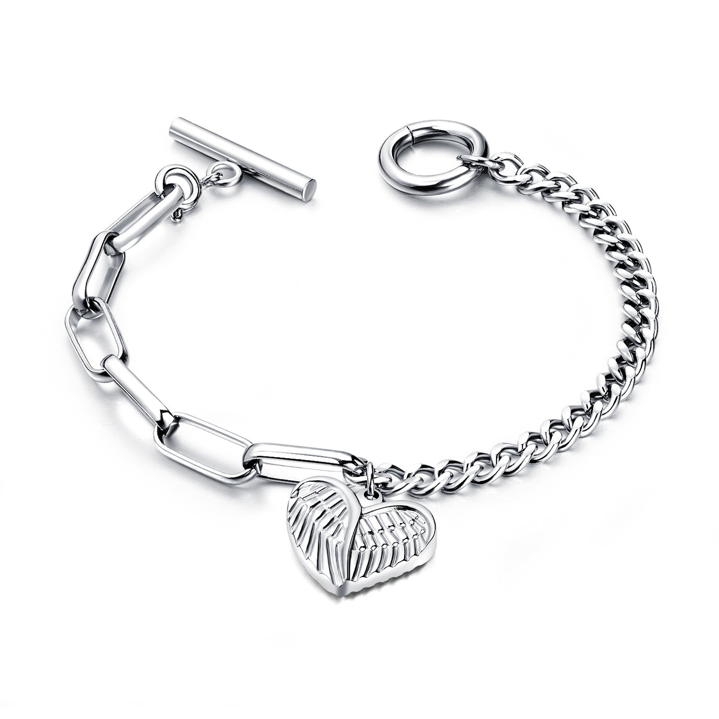 Fashion Ladies Titanium Steel Plated Rose Gold Bracelet