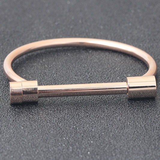 Fashion rose gold-plated titanium steel bracelet