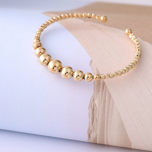 Gold-plated brass bead bracelet
