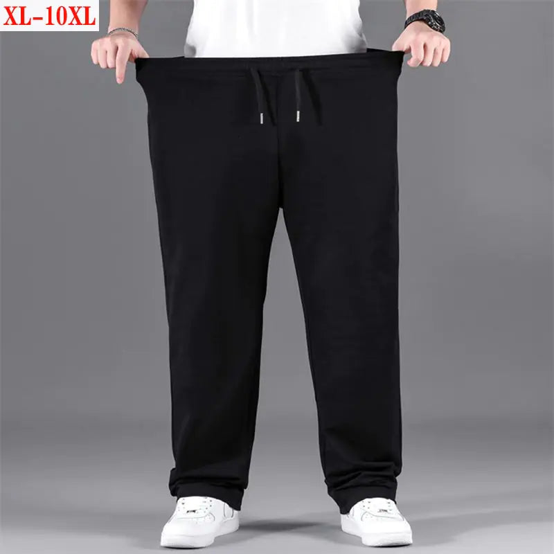Oversized Black Casual Pants Men's 10XL Sweatpants Korean