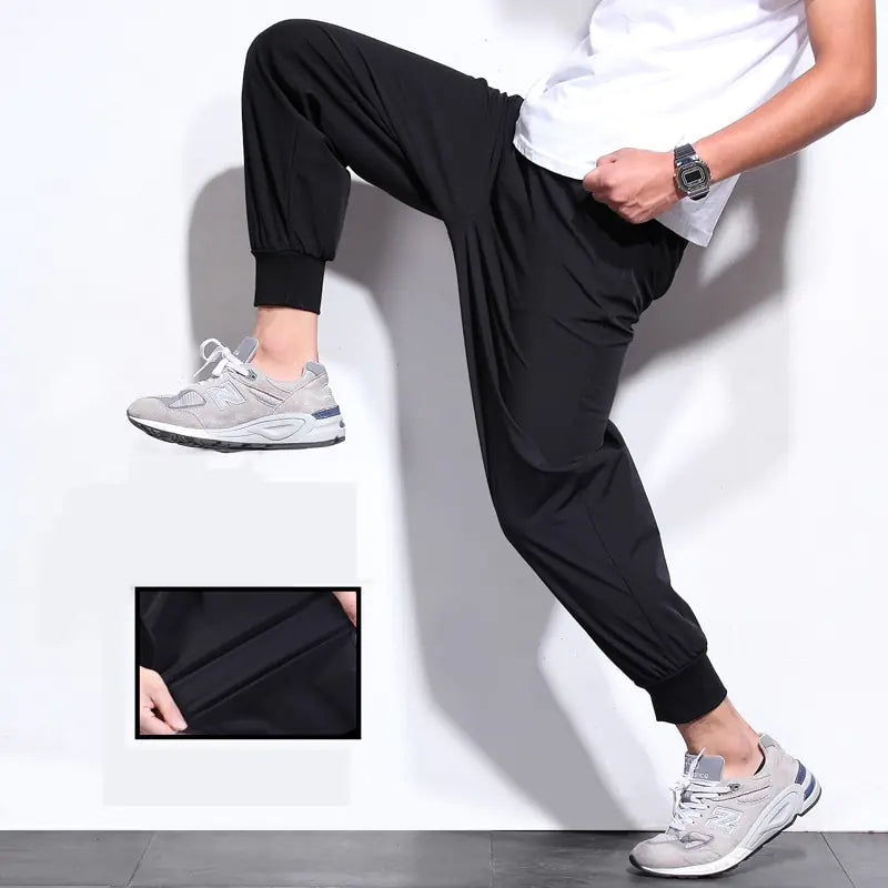 Oversized Black Casual Pants Men's 10XL Sweatpants Korean
