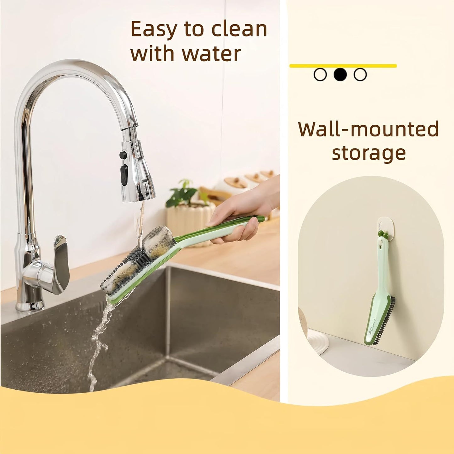 3 In 1 Detachable Household Pet Cleaning Brush Multifunctional Scrub Brush With Hard Bristle And Handle Ideal Crevice Grout Scrubber Brush For Kitchen Bathroom Window Shoes