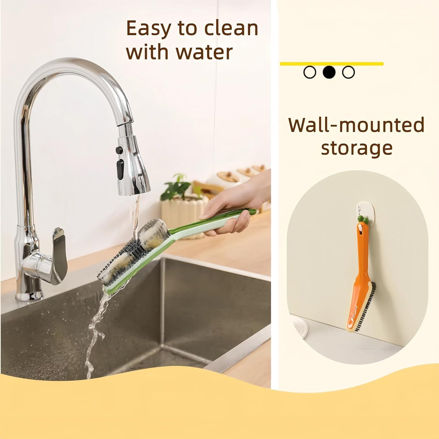 3 In 1 Detachable Household Pet Cleaning Brush Multifunctional Scrub Brush With Hard Bristle And Handle Ideal Crevice Grout Scrubber Brush For Kitchen Bathroom Window Shoes