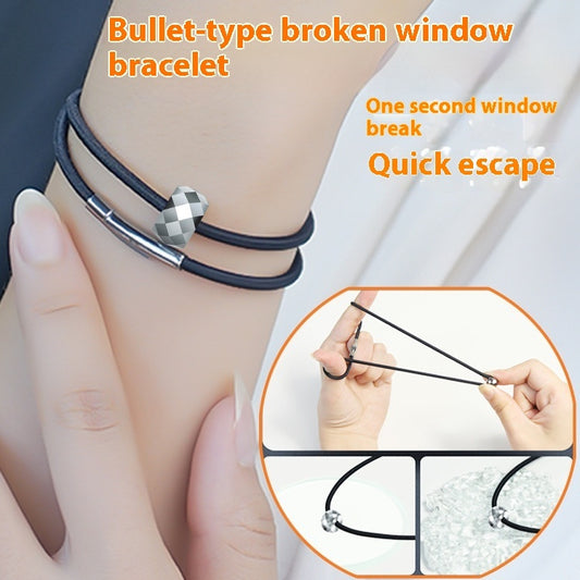 Elastic Contraction Rope Broken Window Cullet Tungsten Steel Bracelet