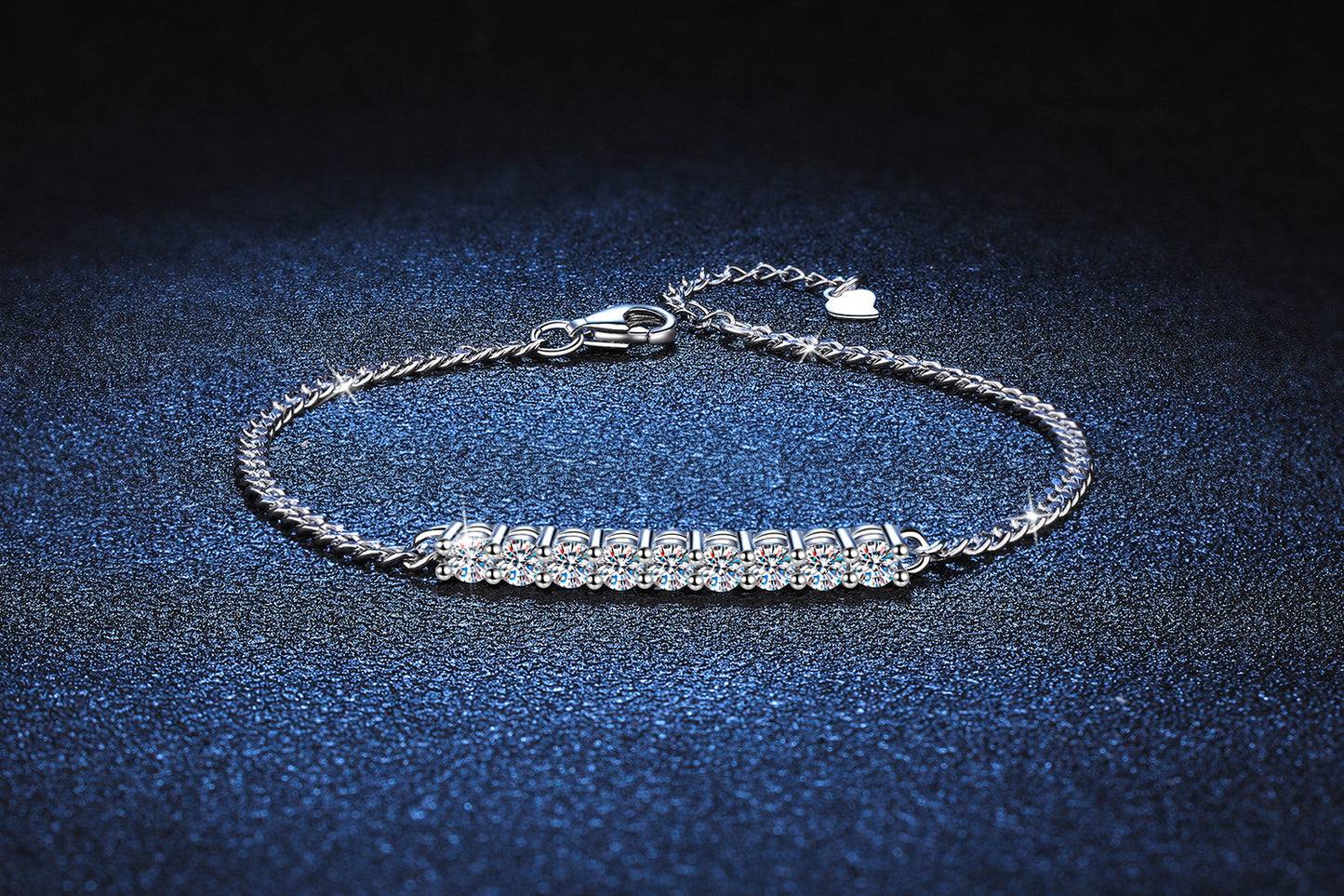 S925 Sterling Silver Cuban Moissanite Bracelet