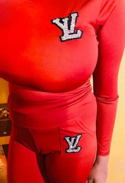 Two Pieces Design Set Sexy Outfits Long Sleeve & Long Pants Pullover Tracksuit With Pockets