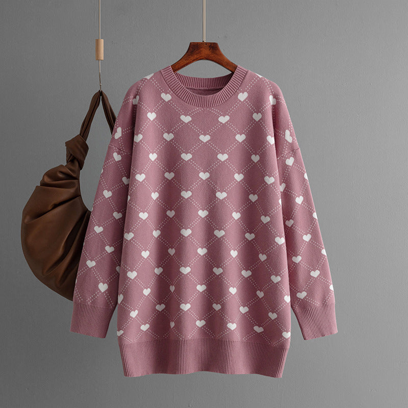 Sweater Mid-length Sweater Love Jacquard
