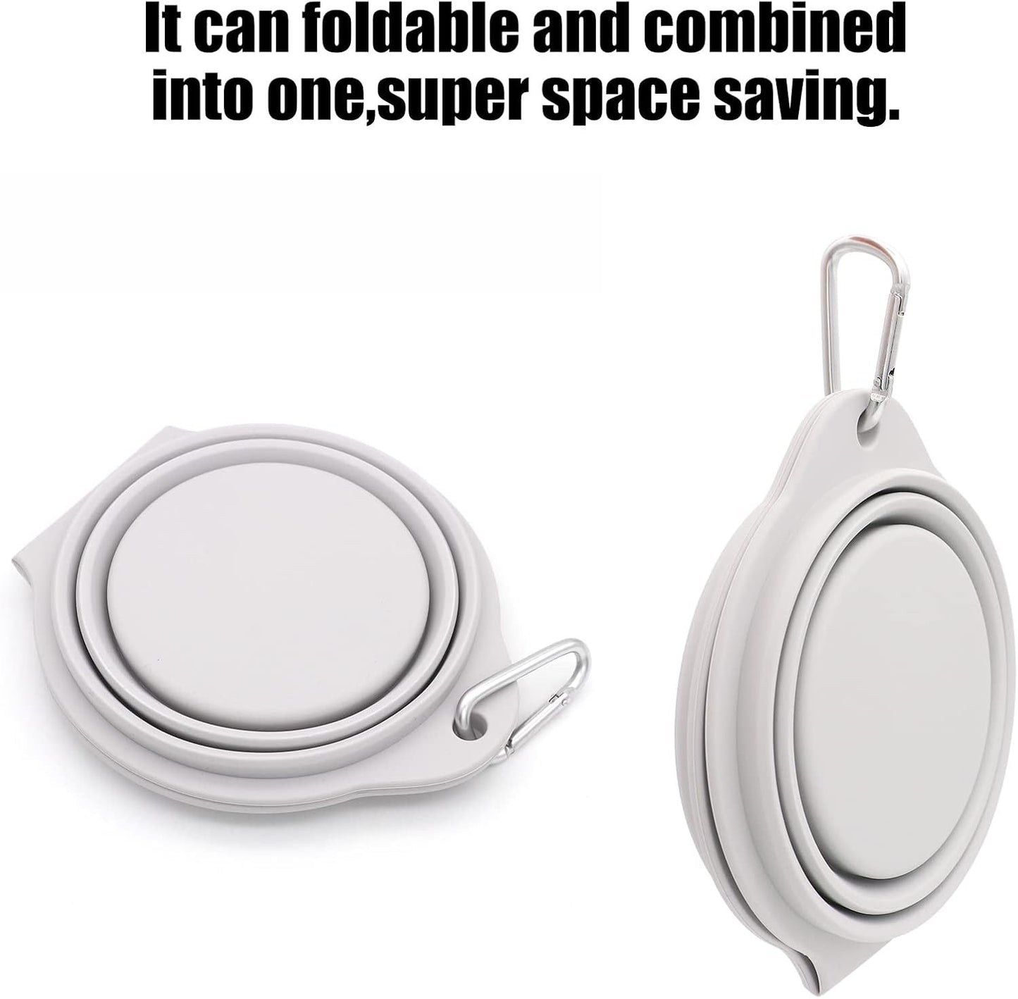 Collapsible Dog Bowls 2 In 1 Foldable Pet Food Water Bowl With Integrated Molding Double Bowl Design Perfect For Walking Hiking And Camping With Your Dog Or Cat