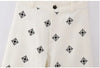 High-Waist Printed Linen Wide-Leg Pants