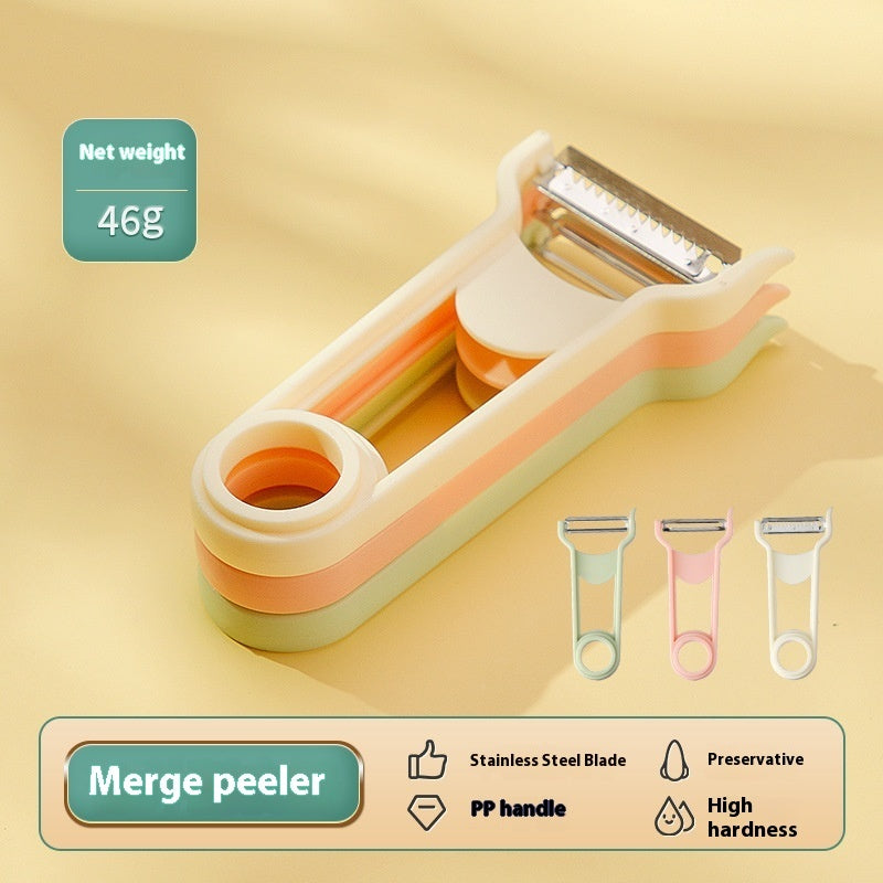 Multifunctional Three-in-one Grater Stainless Steel Beam Knife Kitchen Gadgets