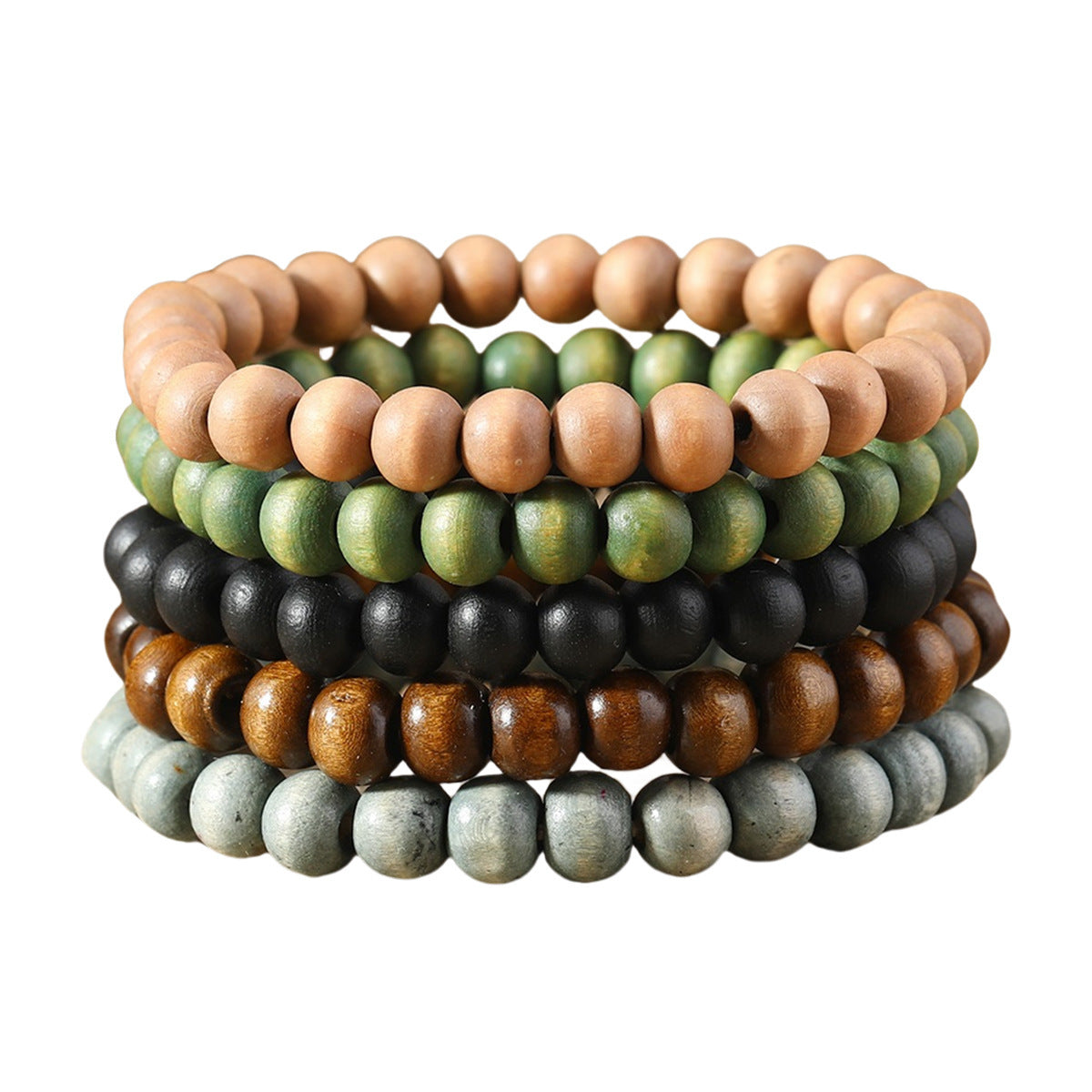 Simple Fashion Bohemian Multicolor Wooden Bead Bracelet