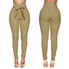 High Waist Bowknot Skinny Pants