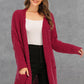 Angel Wings Pocketed Open Front Long Sleeve Cardigan