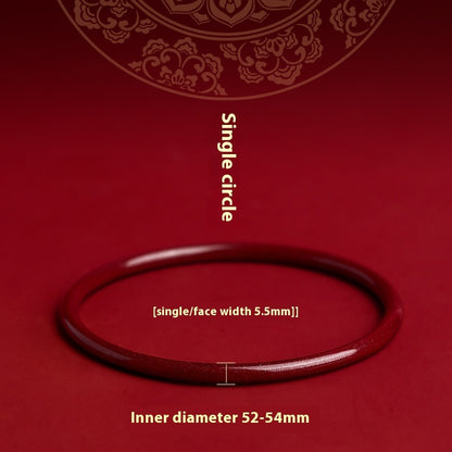 Cinnabar Natural Raw Ore Heart Sutra Bracelet