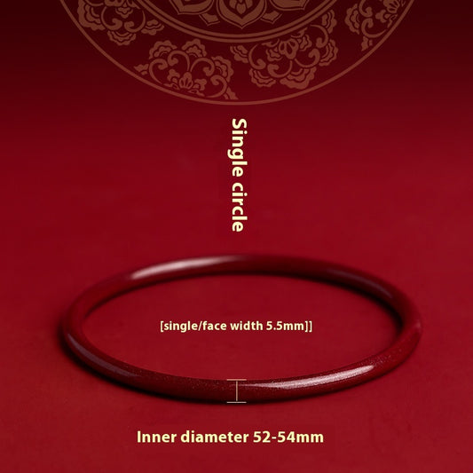 Cinnabar Natural Raw Ore Heart Sutra Bracelet