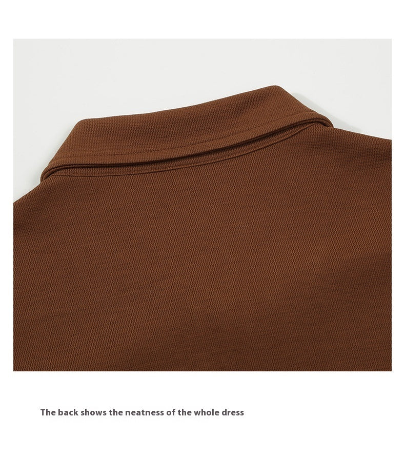 Half Zipper Short-sleeved T-shirt Men's Lapel Polo Shirt
