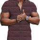 Rhombus Printed Short-sleeved Gentleman Shirt