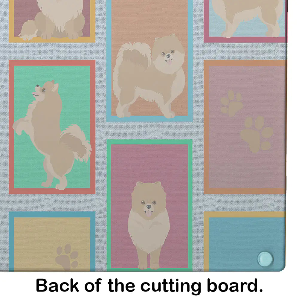 Lots of Orange Pomeranian Glass Cutting Board