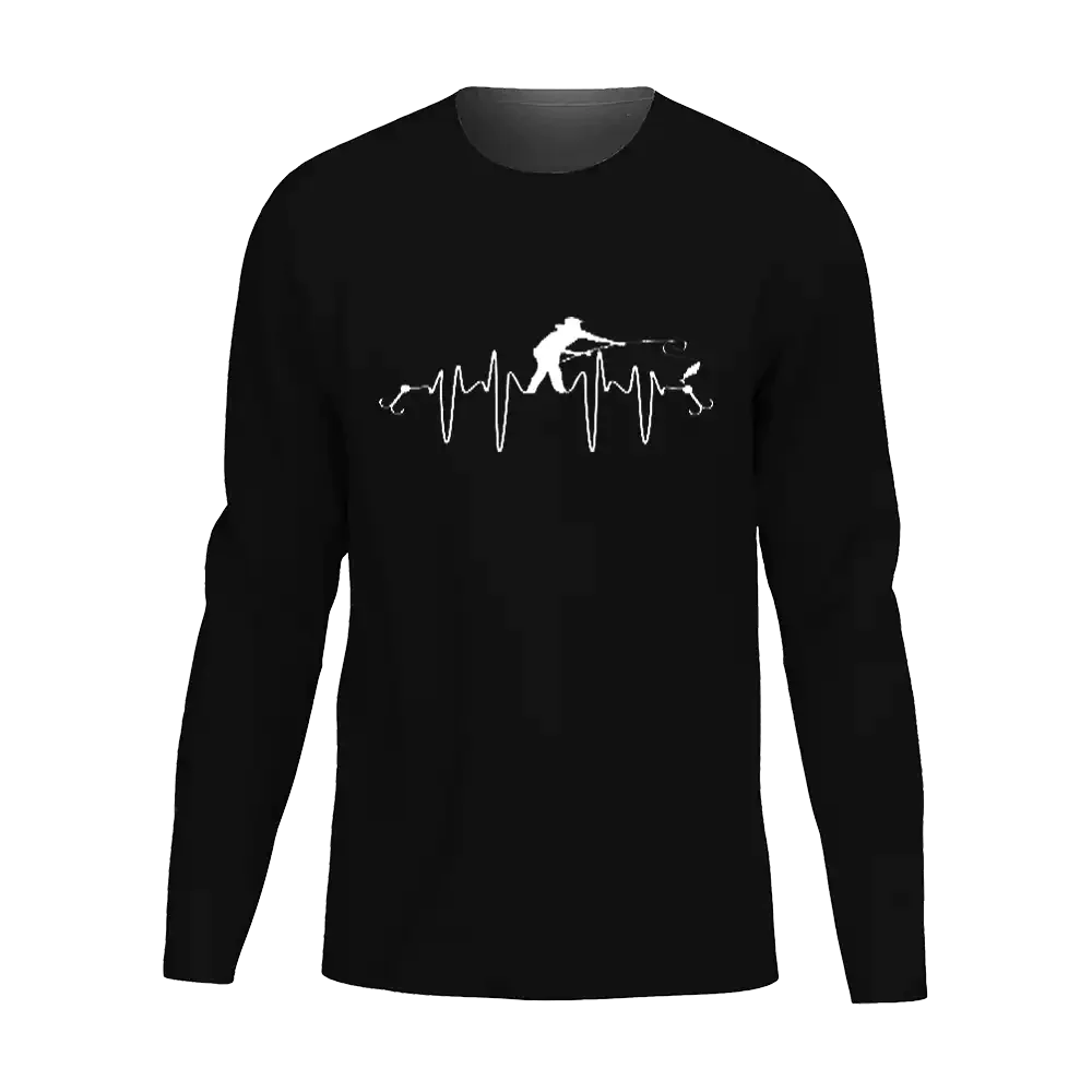 Fishing Heart Beat Men Long Sleeve Shirt