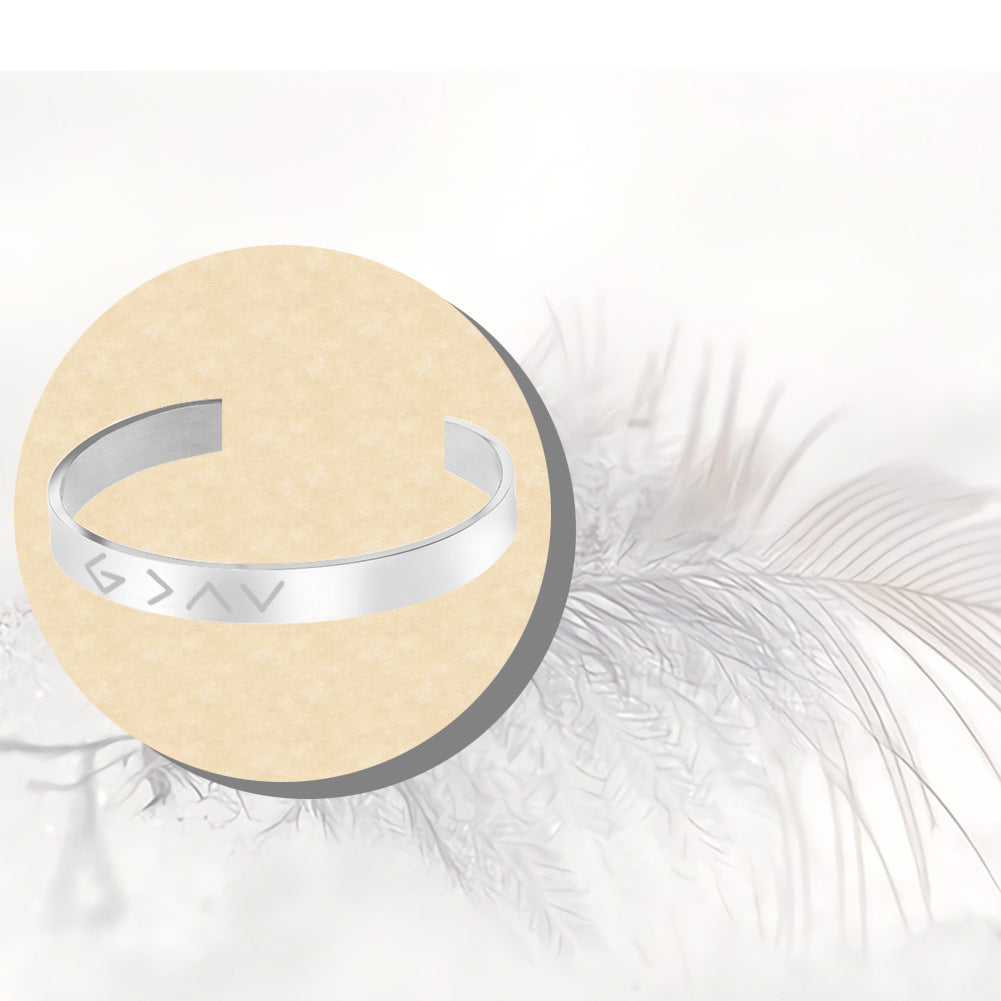 Women's Flat Head Character High Fashion Simple Stainless Steel Bracelet