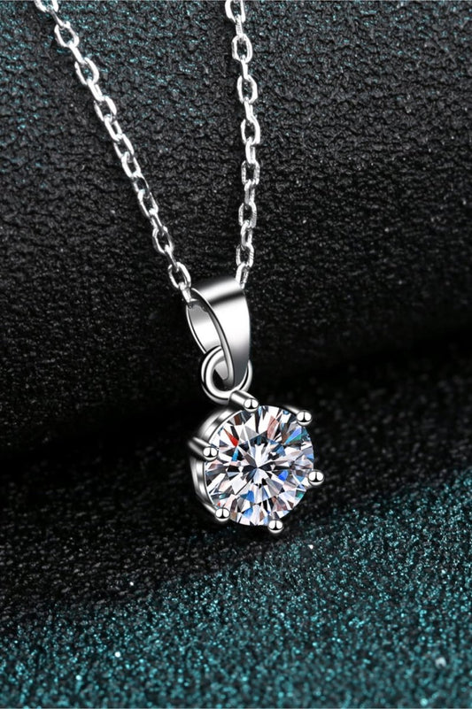 1 Carat Moissanite 925 Sterling Silver Necklace - Real Vision