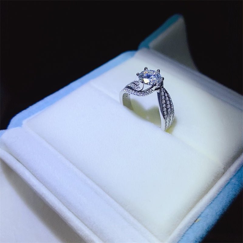 1 Carat Moissanite 925 Sterling Silver Ring - Real Vision