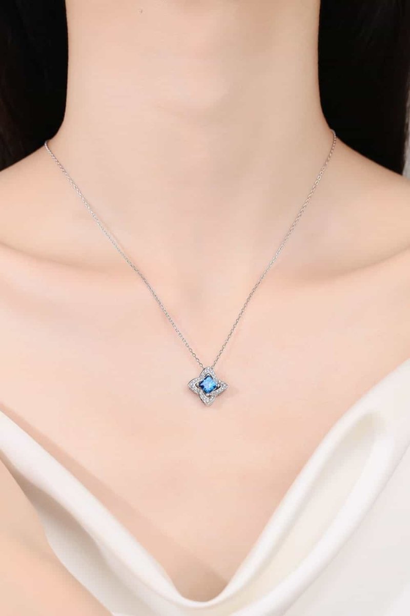 1 Carat Moissanite Floral Pendant Necklace - Real Vision