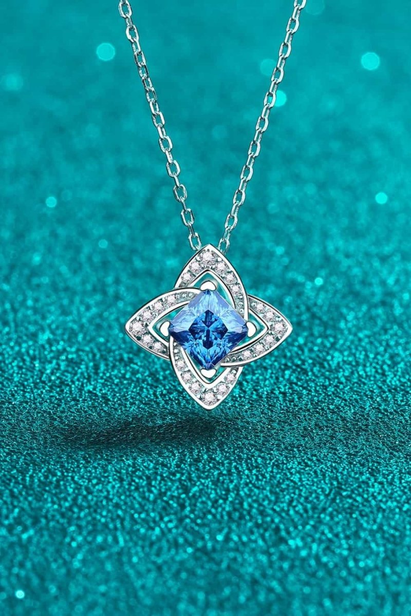 1 Carat Moissanite Floral Pendant Necklace - Real Vision