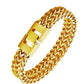 Stainless steel jewelry men and women gold double-layer grinding chain bracelet