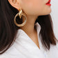 Oversized Hollow Round Alloy Drop Earrings For Women