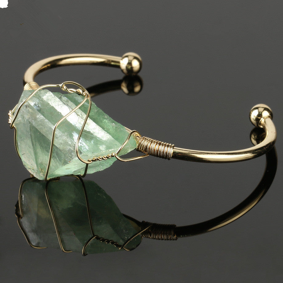 Gold-plated winding amorphous crystal bracelet
