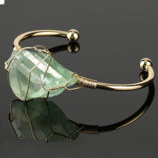 Gold-plated winding amorphous crystal bracelet