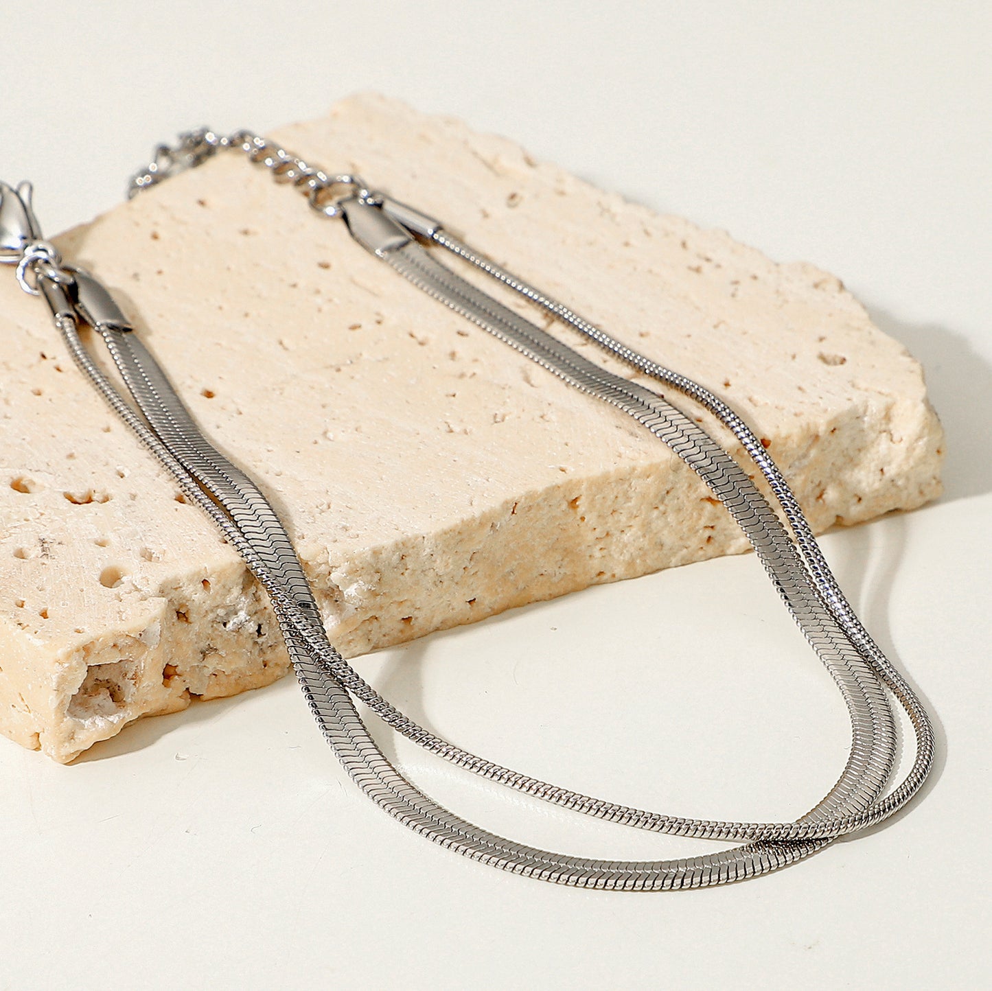 Men's Stainless Steel Snake Bones Chain Double-layer Bracelet