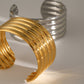 Retro Style 18K Gold Stainless Steel Multi-layer Tube Glossy Bracelet