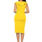 Ruched Ruffled Cap Sleeve Dress