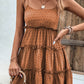 Shiny Frill Spaghetti Strap Tiered Dress
