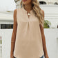 Notched Sleeveless Tank