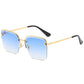 Personality Trend Sunglasses Summer Half Metal Frame Two-color Gradient PC Lens Fashion Glasses